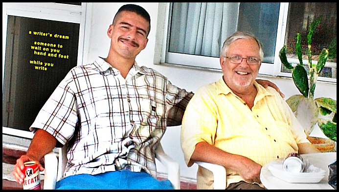 Dr. Lorenzo in Mexico in 2012
              with one of his helpers, Hechizo