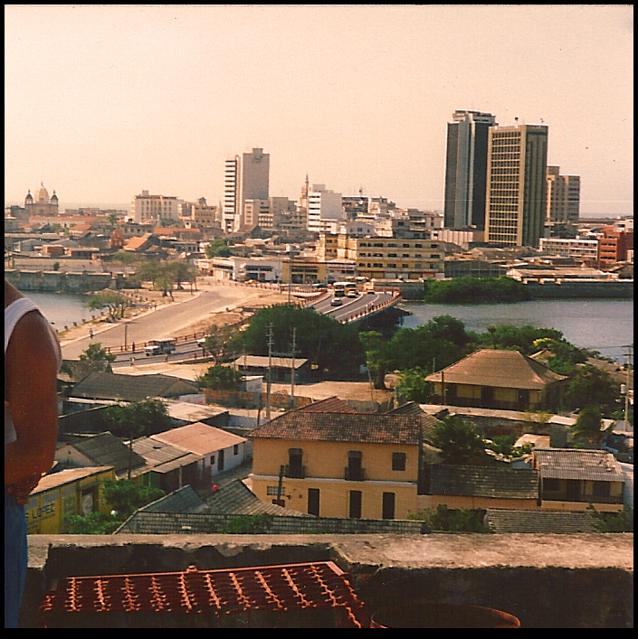 high buildings of central Cartagena
              from San Felipe fort