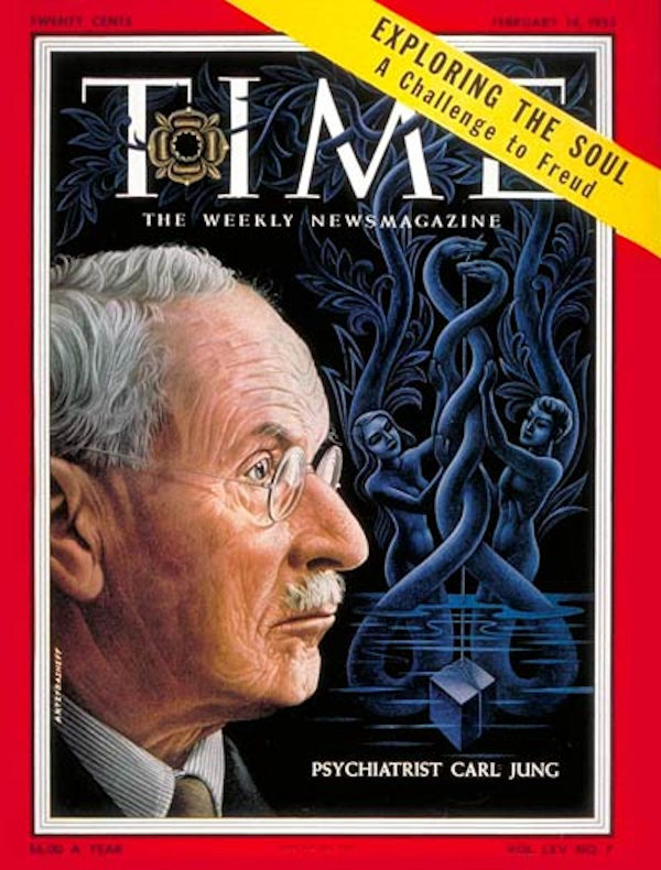 seriously composed elderly sage Carl Jung
                in a painting/photo on cover of TIME magazine Feb 14,
                1955