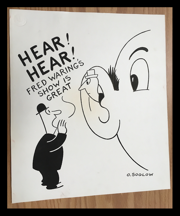 a Soglow cartoon
        promoting Fred's Broadway review 'Hear Hear'