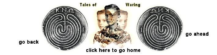 Tales of Waring logo - labyrinth on
        ancient Cretan coin; mj age 7 in 1950