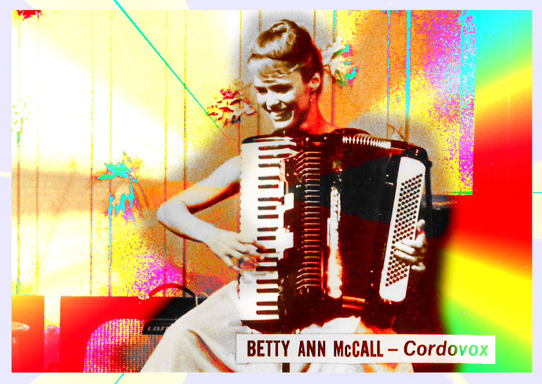 Betty Ann McCall playing the
        cordovox)